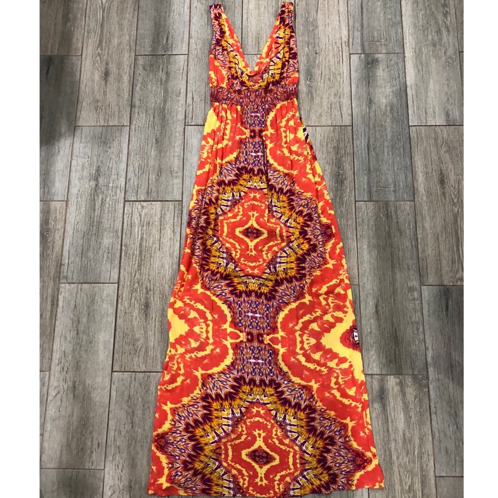 Aqua NWOT Multi Color Maxi w/ Side Cut Outs